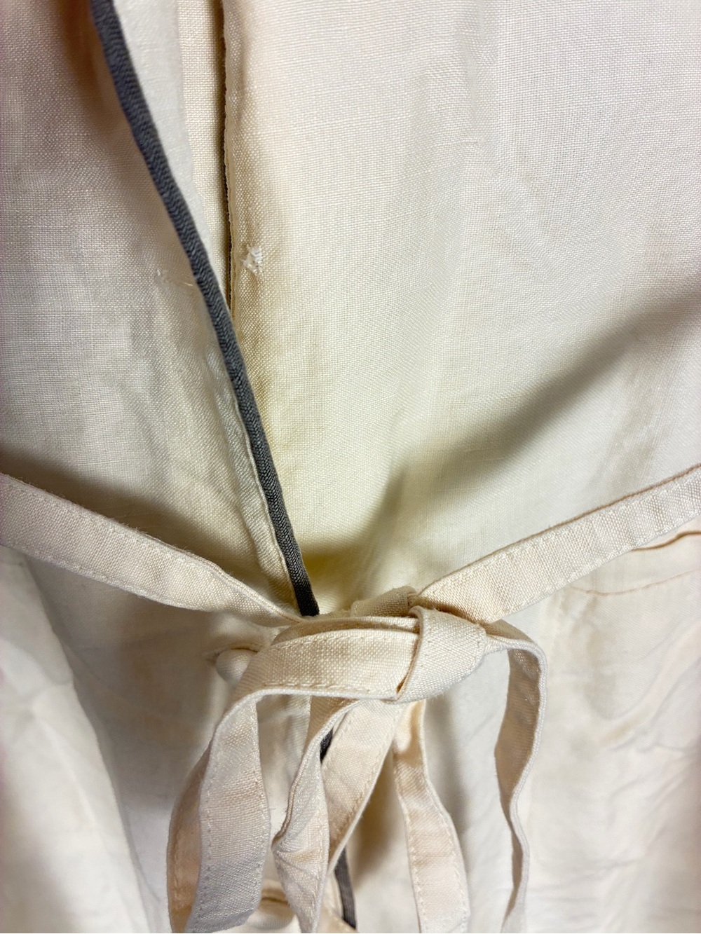 VTG Laura Ashley Silk Linen Cream Button Front Midi Shirt Tea Dress - Picture 7 of 12